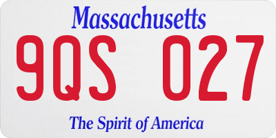 MA license plate 9QS027