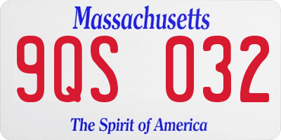 MA license plate 9QS032