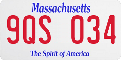 MA license plate 9QS034