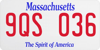 MA license plate 9QS036