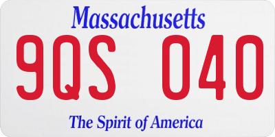 MA license plate 9QS040