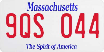 MA license plate 9QS044