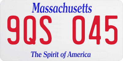 MA license plate 9QS045