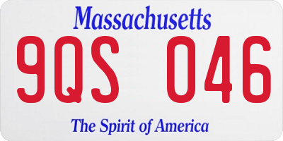 MA license plate 9QS046