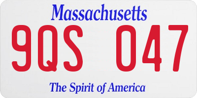 MA license plate 9QS047