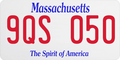 MA license plate 9QS050