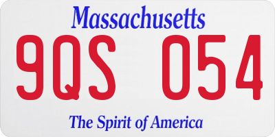 MA license plate 9QS054
