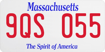 MA license plate 9QS055