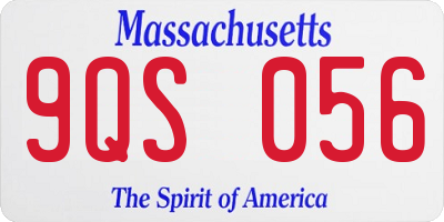MA license plate 9QS056