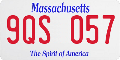 MA license plate 9QS057
