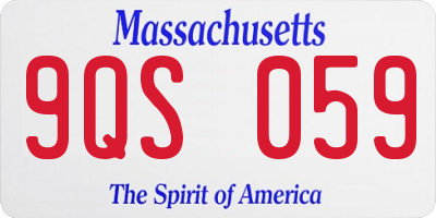 MA license plate 9QS059