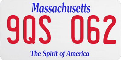 MA license plate 9QS062