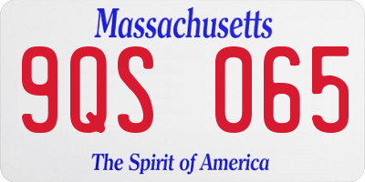 MA license plate 9QS065