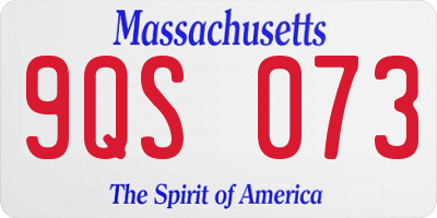 MA license plate 9QS073