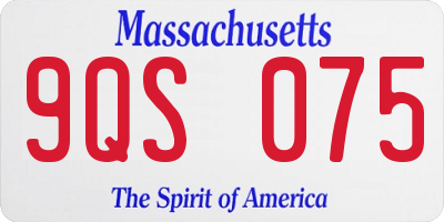 MA license plate 9QS075