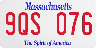 MA license plate 9QS076