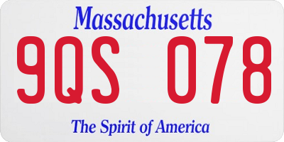 MA license plate 9QS078