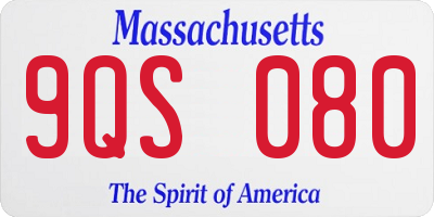MA license plate 9QS080