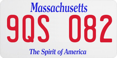 MA license plate 9QS082