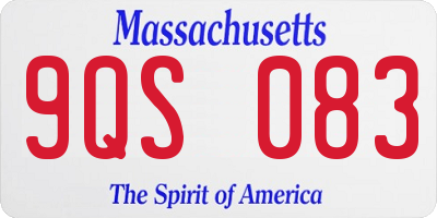 MA license plate 9QS083