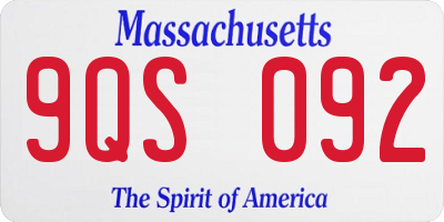 MA license plate 9QS092