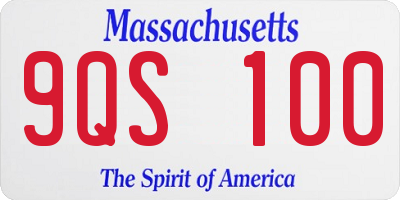 MA license plate 9QS100