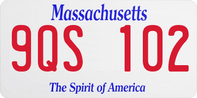 MA license plate 9QS102