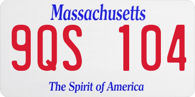 MA license plate 9QS104