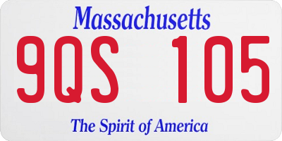 MA license plate 9QS105
