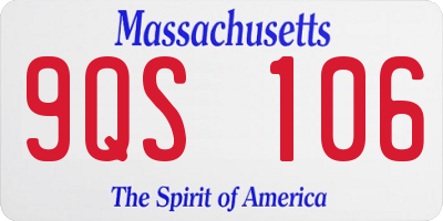 MA license plate 9QS106
