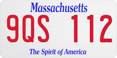 MA license plate 9QS112