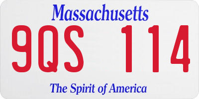MA license plate 9QS114