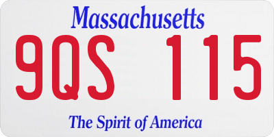 MA license plate 9QS115
