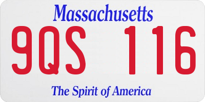 MA license plate 9QS116