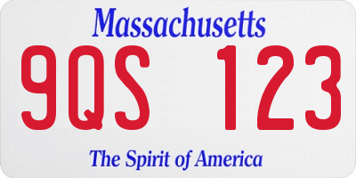 MA license plate 9QS123