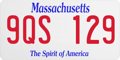MA license plate 9QS129