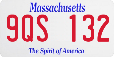 MA license plate 9QS132
