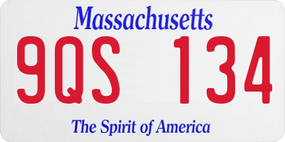 MA license plate 9QS134