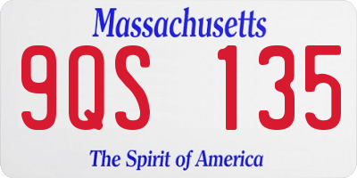MA license plate 9QS135