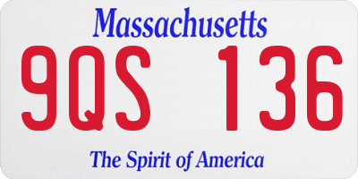 MA license plate 9QS136