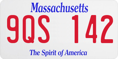 MA license plate 9QS142