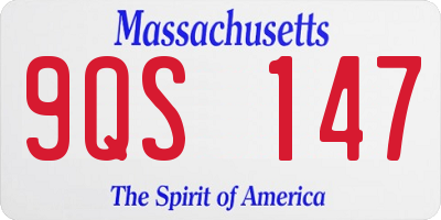 MA license plate 9QS147