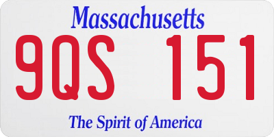 MA license plate 9QS151
