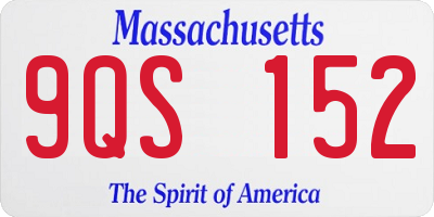 MA license plate 9QS152