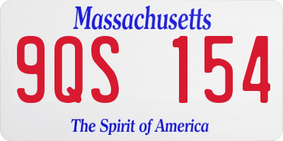 MA license plate 9QS154