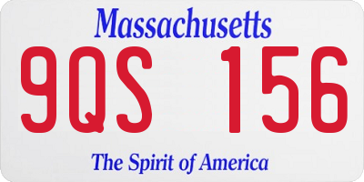 MA license plate 9QS156