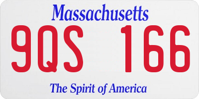 MA license plate 9QS166