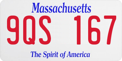 MA license plate 9QS167