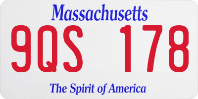 MA license plate 9QS178