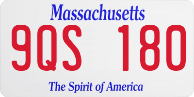 MA license plate 9QS180